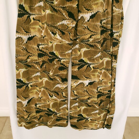 24/7 Comfort Green Multicolor Pattern Straight Wide Leg Stretchy Pants Size XL - Picture 10 of 12